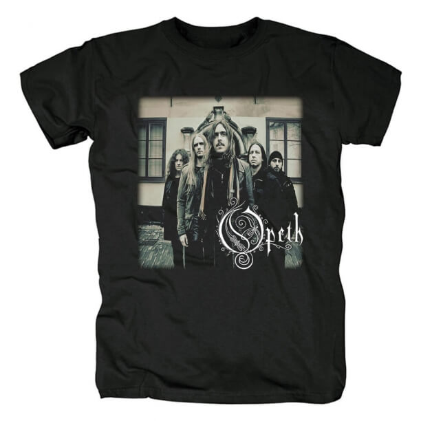 Maglietta Opeth Band T-Shirt Svezia Hard Rock in metallo nero