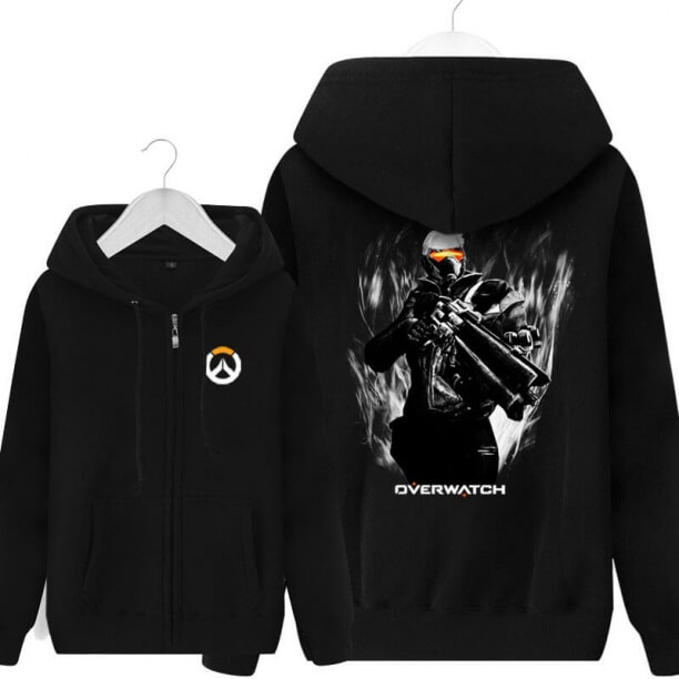 Over Watch Soldier 76 Sweater Mens Black Hoodies