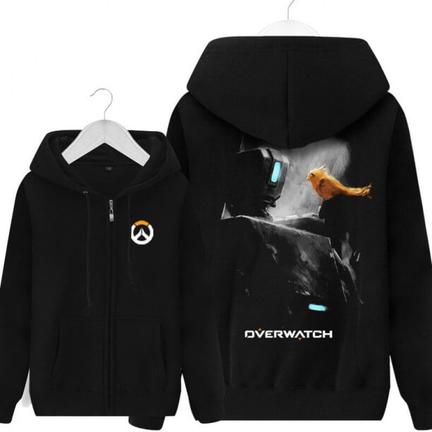 Overwatch Bastion Hooded Sweatshirts Men Black Hoodie