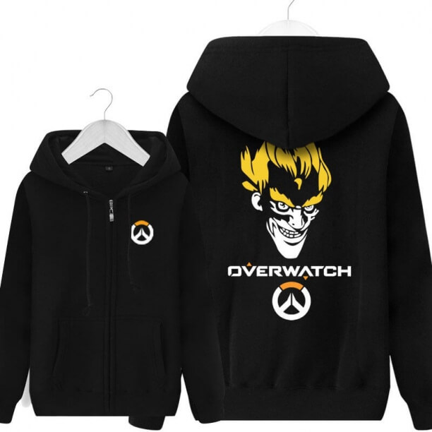 Overwatch hrdina Junkrat kapucňou pre mužov čierna mikina s kapucňou