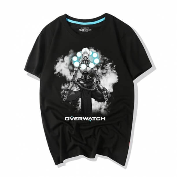  Overwatch Blæk Print Zenyatta Graphic Tees