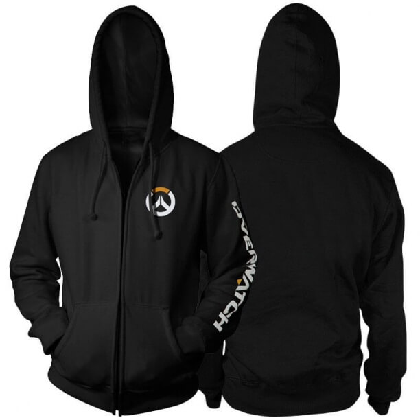Overassista Overwatch logotipo hoody para homens capuz preto