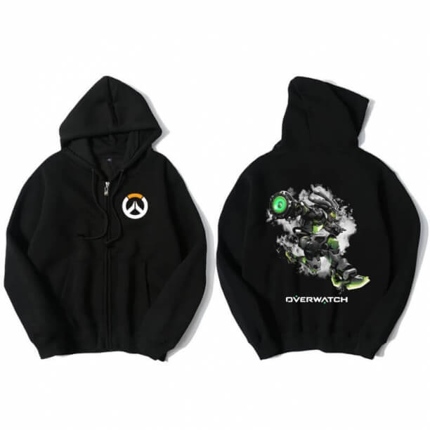 Overwatch soldat 76 hoody for mænd sort hoodie