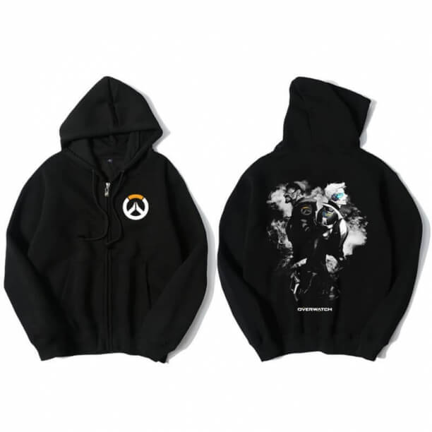 Overwatch soldat 76 Sweat shirts Herre blå hoodie