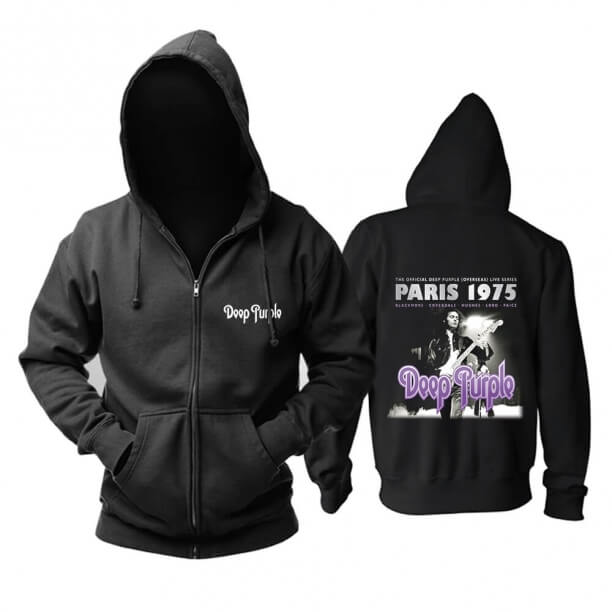 Personalizado Roxo Profundo Ao Vivo Em Paris 1975 Hoodie Punk Rock Band Suéteres