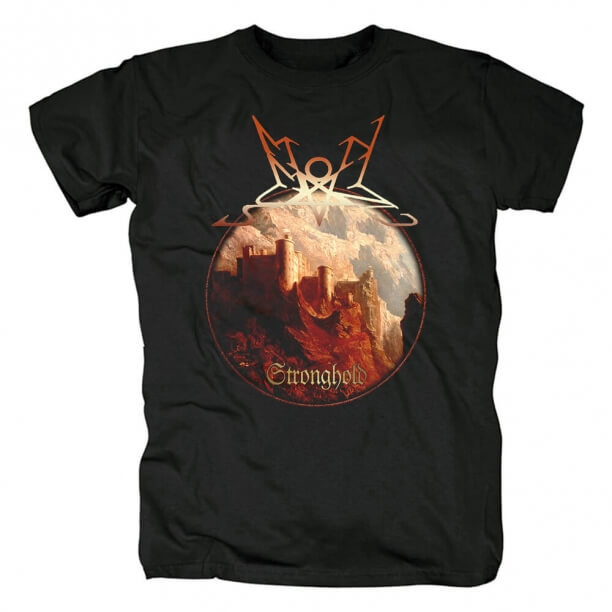 T-shirt preto personalizado do metal da fortaleza da camiseta