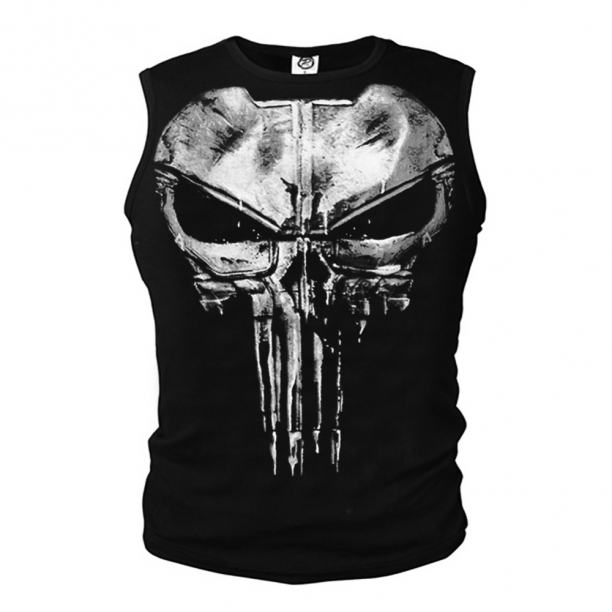 Superhero Punisher Inspired Tank Tee Daredevil Black T-shirt