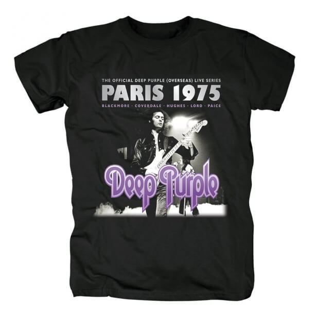 Punk Rock Graphic Tees Cool Deep Purple Live In Paris 1975 Camiseta