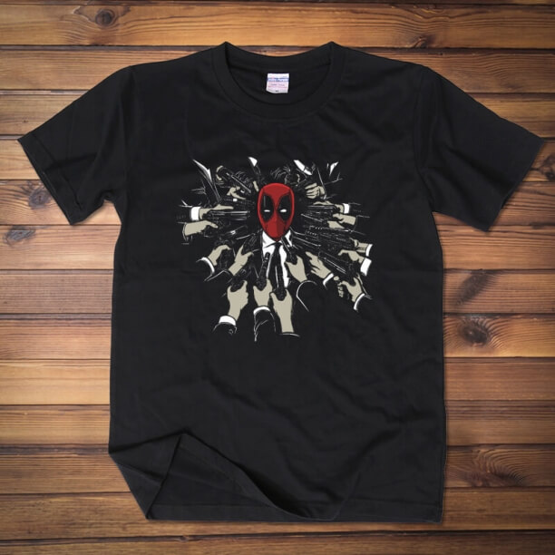 Qualidade Deadpool T Shirt Preto XXL Mens Tee