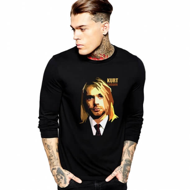 Calitate Kurt Cobain Tshirt Rock cu mânecă lungă T-shirt