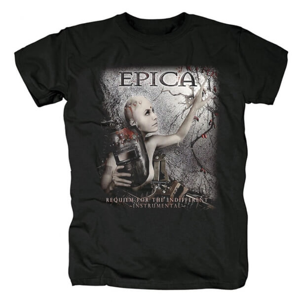 Hochwertiges niederländisches Epica Band T-Shirt aus Metall