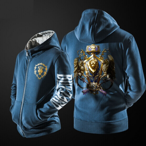 Quality WOW Alliance Lion Sweatshirt worldofwarcraft Hoodie for Mens