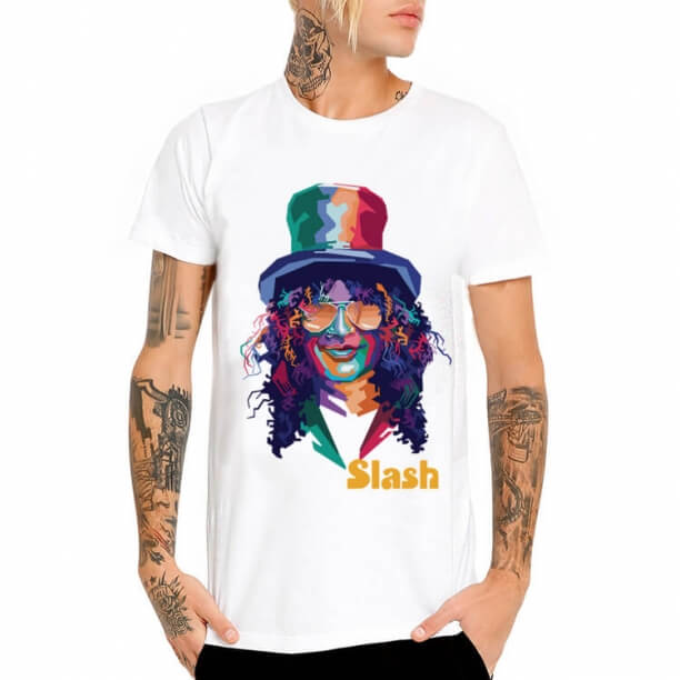 Rock Band Guns N 'Roses Slash T-Shirt Blanc