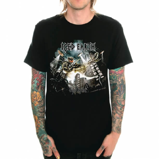 Rock Band Iced Earth Tshirt Black Heavy Metal Tee