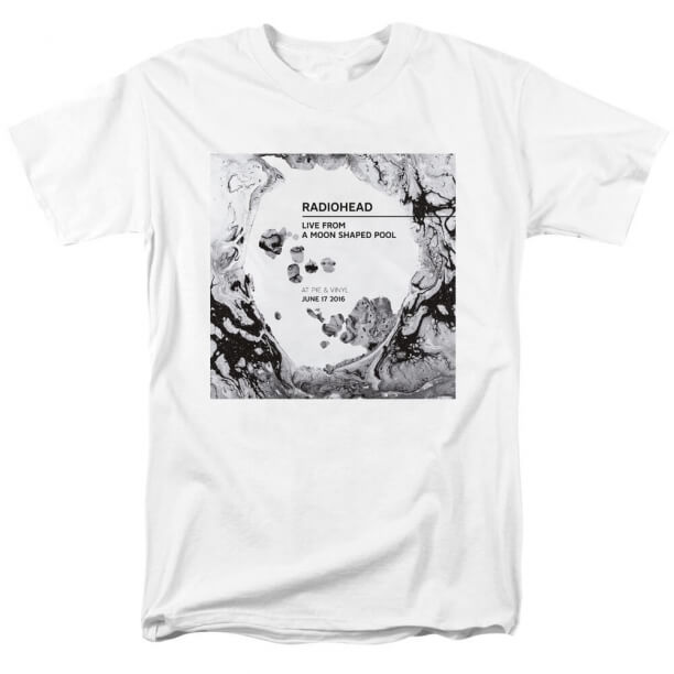 T-shirt da piscina a forma di luna Rock Graphic Tees Radiohead