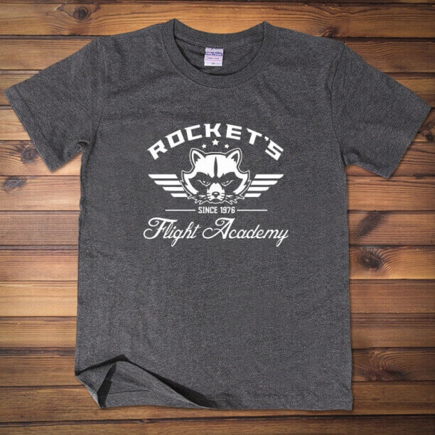 Rocket's Flight Academy Tee T-shirt Gardiens de la galaxie gris foncé
