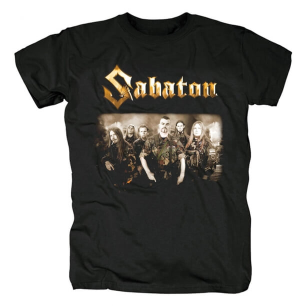 T-Shirt Sabaton Svezia Hard Rock Camicie in metallo nero