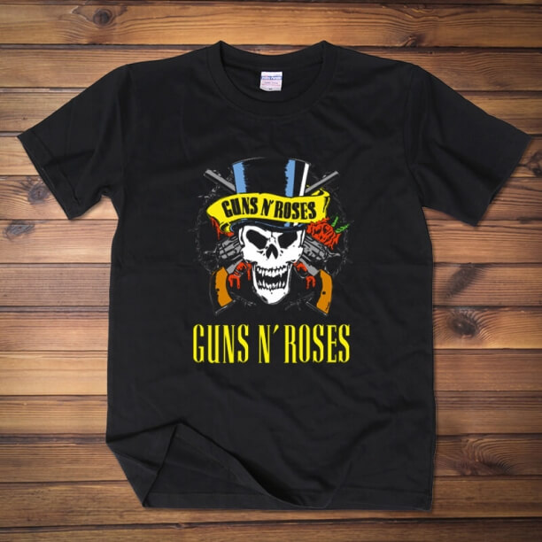 Skull Guns N Roses Tričko Tričko pánske Black Tshirt