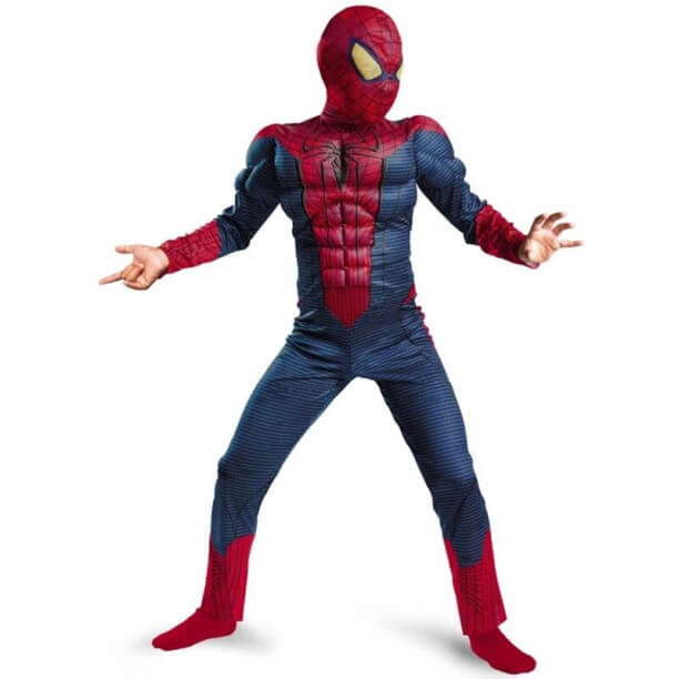 Spiderman Cosplay Boy Halloween Party Performance Costumes Kids Muscle Marvel Fantasy Superhero