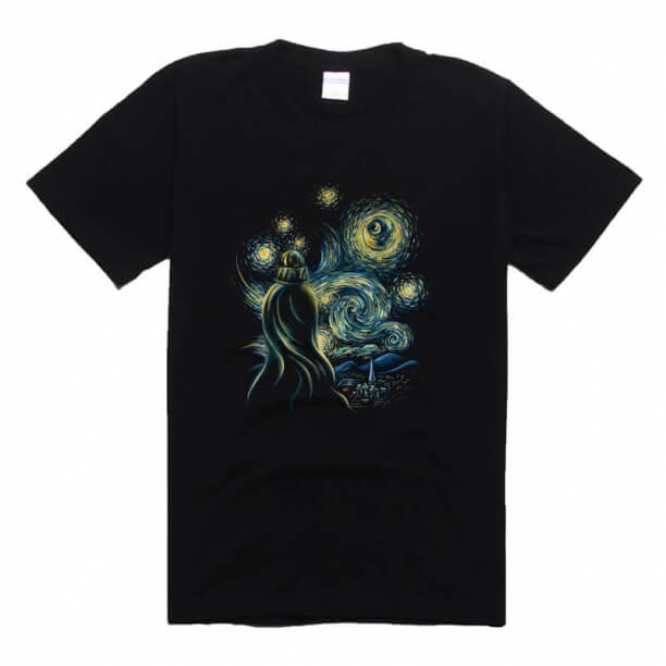 Star Wars Van Gogh Style T Shirt Women Black Tee