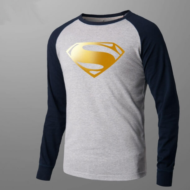 Superman manga longa camiseta gráfica