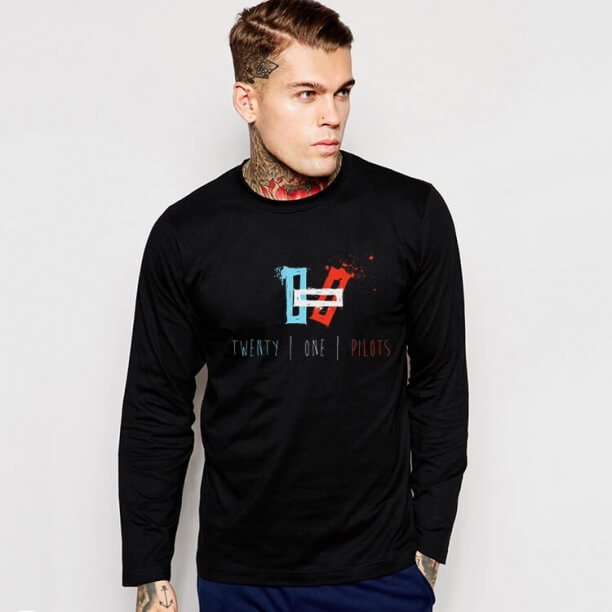 Twenty One Pilots Long Sleeve Shirt Rock Music Team Mens Tee