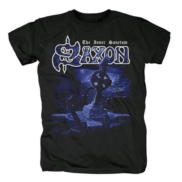 Uk Saxon Band Syn Tričko Lebka Rock Shirts