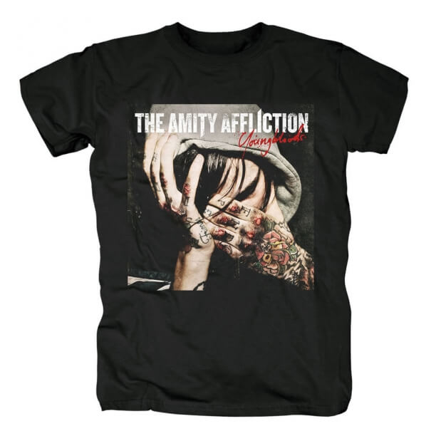 Unik Amity Affliction Young Bloods T-shirt Hard Rock Metal skjorter