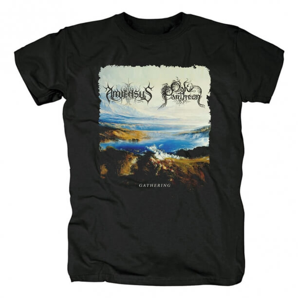 Band Amiensus original que recolhe t-shirt preto do metal do t-shirt