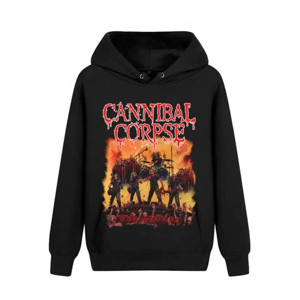 Benzersiz yamyam ceset kapüşonlu tişörtü metal müzik hoodie