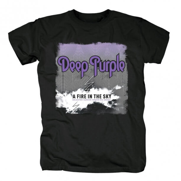 Unikátní Deep Purple A Fire In The Sky Trička Punk Rock Band T-Shirt