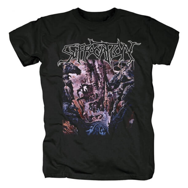 Uns Black Metal Rock Graphic Tees Erstickungsband T-Shirt