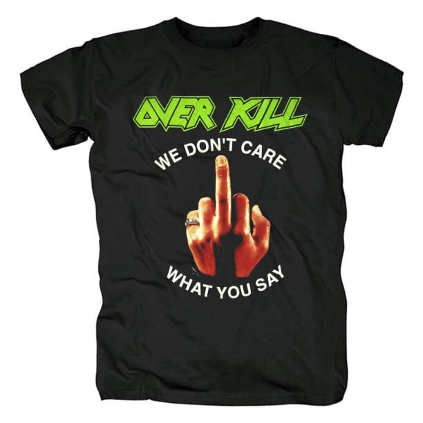 Nós banda de metal tees qualidade overkill fuck you t-shirt