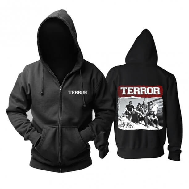 Wir Terror leben nach dem Code Hoodie Hardrock Metal Punkrock Band Sweat Shirt