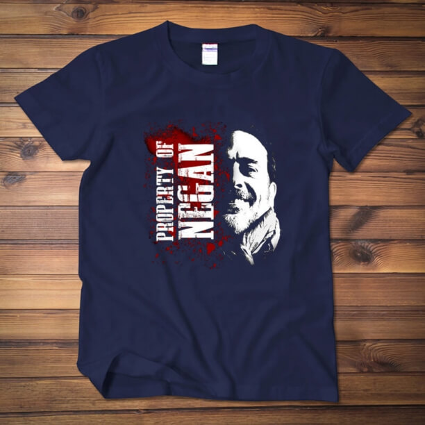 Walking Dead Negan T Shirt Men Navy Blue Tee