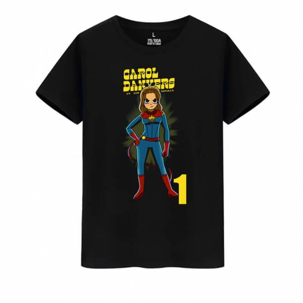 Camisa dos Vingadores Marvel Super-Herói Capitã Marvel Camisetas