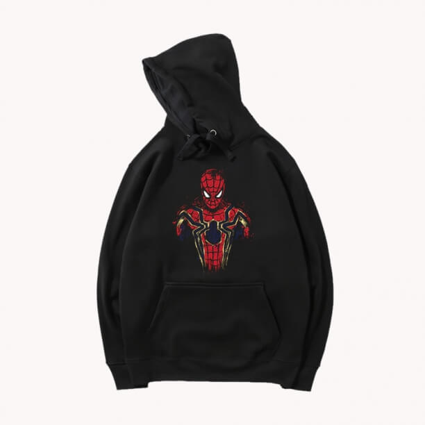 Siyah Hoodies Marvel Spiderman Ceket