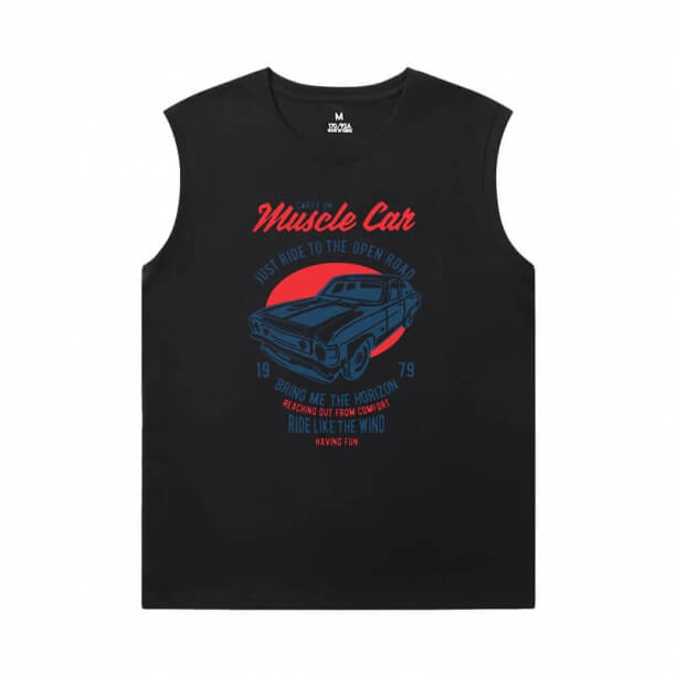 Racing Car Tee Cotton car engine Men'S Sleeveless T Shirts For Gym