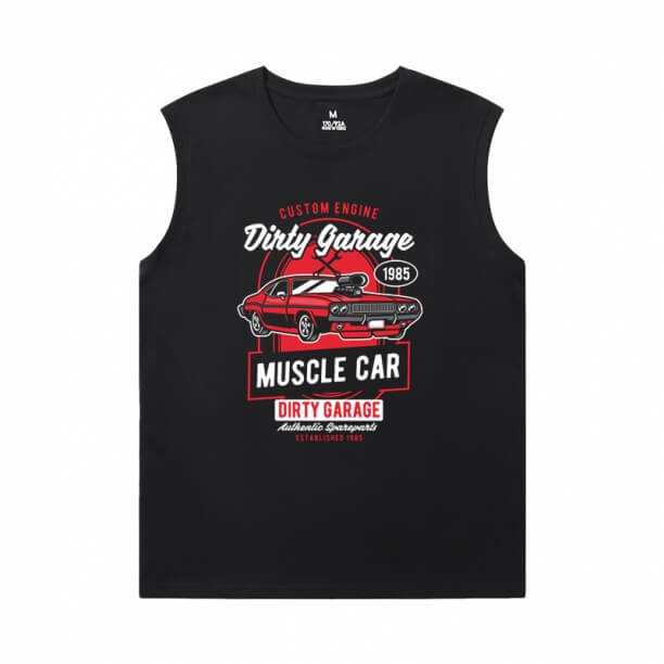 Racing Car Tee Shirt Cotton xe động cơ Mens Sleeveless Thể thao T Shirts