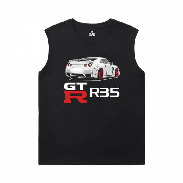 Đua xe không tay áo thun đen XXL GTR Shirt