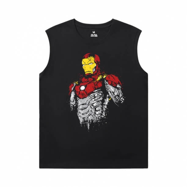 Iron Man Tees Marvel The Avengers ærmeløs Trykt T-shirts Herre