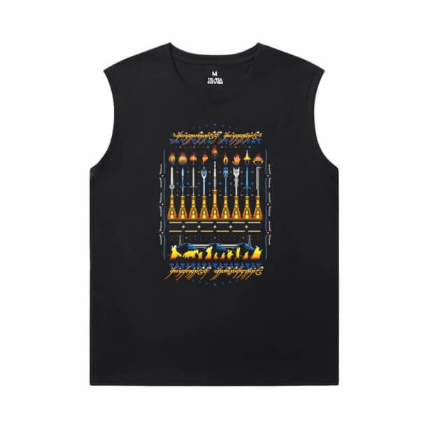 Yüzüklerin Efendisi Kolsuz Baskılı T Shirt Erkek Kalite Tees