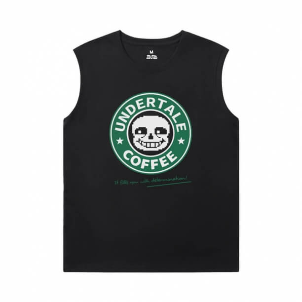 Undertale Sleeveless Shirts Mens Quality Annoying Dog Skull T-Shirt