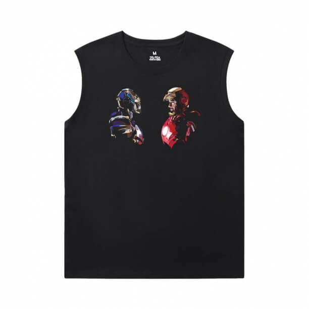 Marvel Iron Man Black Sleeveless Tshirt The Avengers T-Shirt