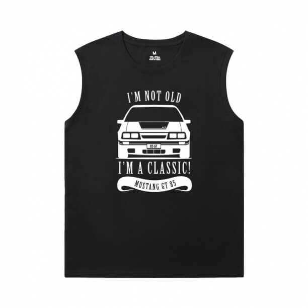 Racing Car Tee Shirt Cotton Ford Sleeveless Running T Shirt