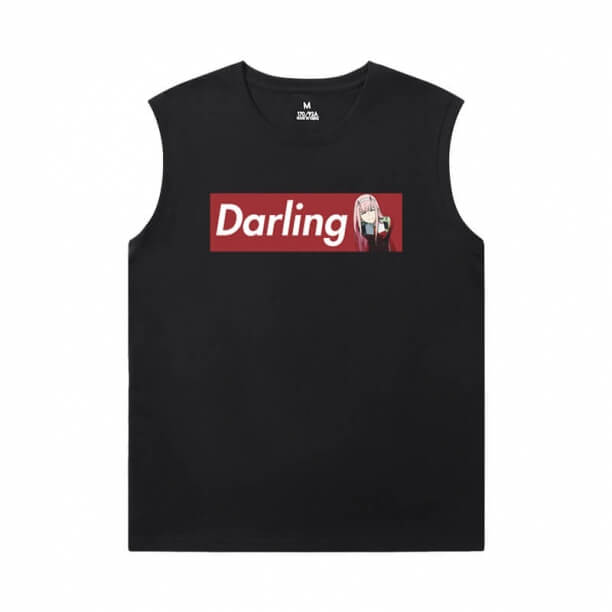 Darling In The Franxx Black Sleeveless T Shirt Mens Anime T-Shirts
