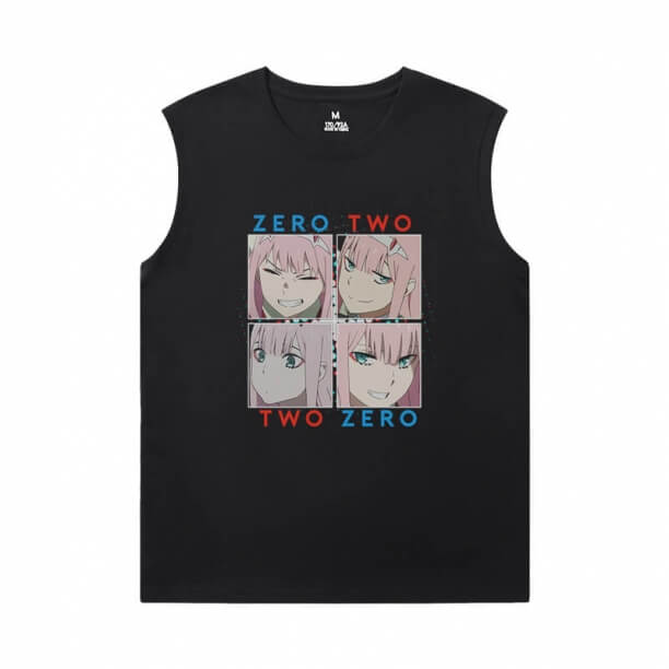 Heißes Thema Anime Tshirts Liebling In der Franxx Herren ärmellose T Shirts Baumwolle