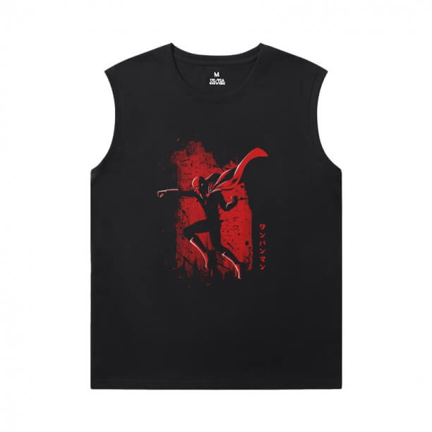 Vintage Anime Shirts Một Punch Man Sleeveless T Shirt Đen