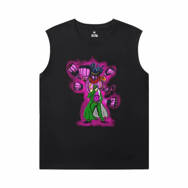 Vintage Anime Kujo Jotaro Tshirt JoJo Sports Sleeveless T Shirts