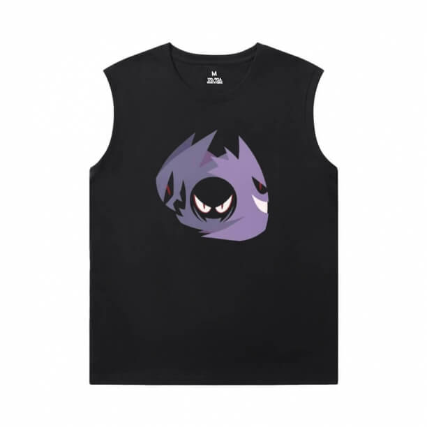 Pokemon Tee Shirt Quality Gengar Sleeveless T Shirts For Running